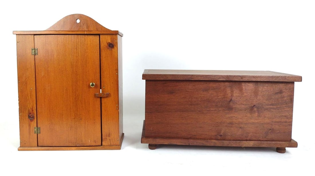 2 Wooden Storage Boxes incl Wall Hanging (1 of 8)