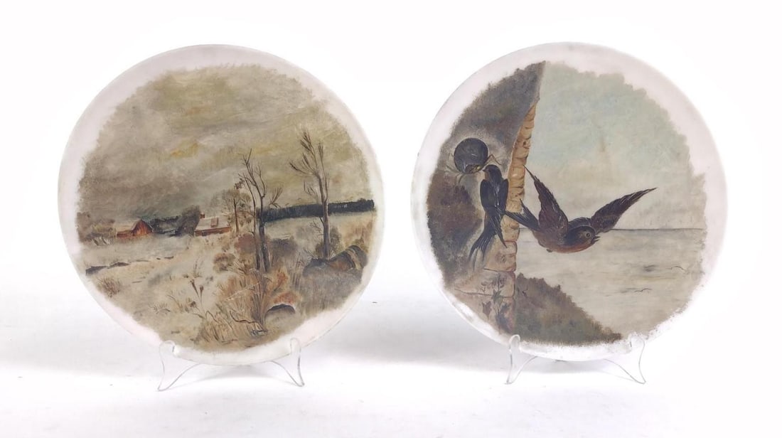 2 Hand Painted Scenic Plates (1 of 4)