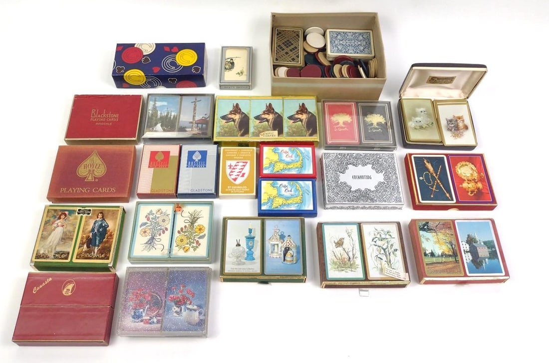 Large Grouping of Vintage Playing Cards and Poker Chips (1 of 6)