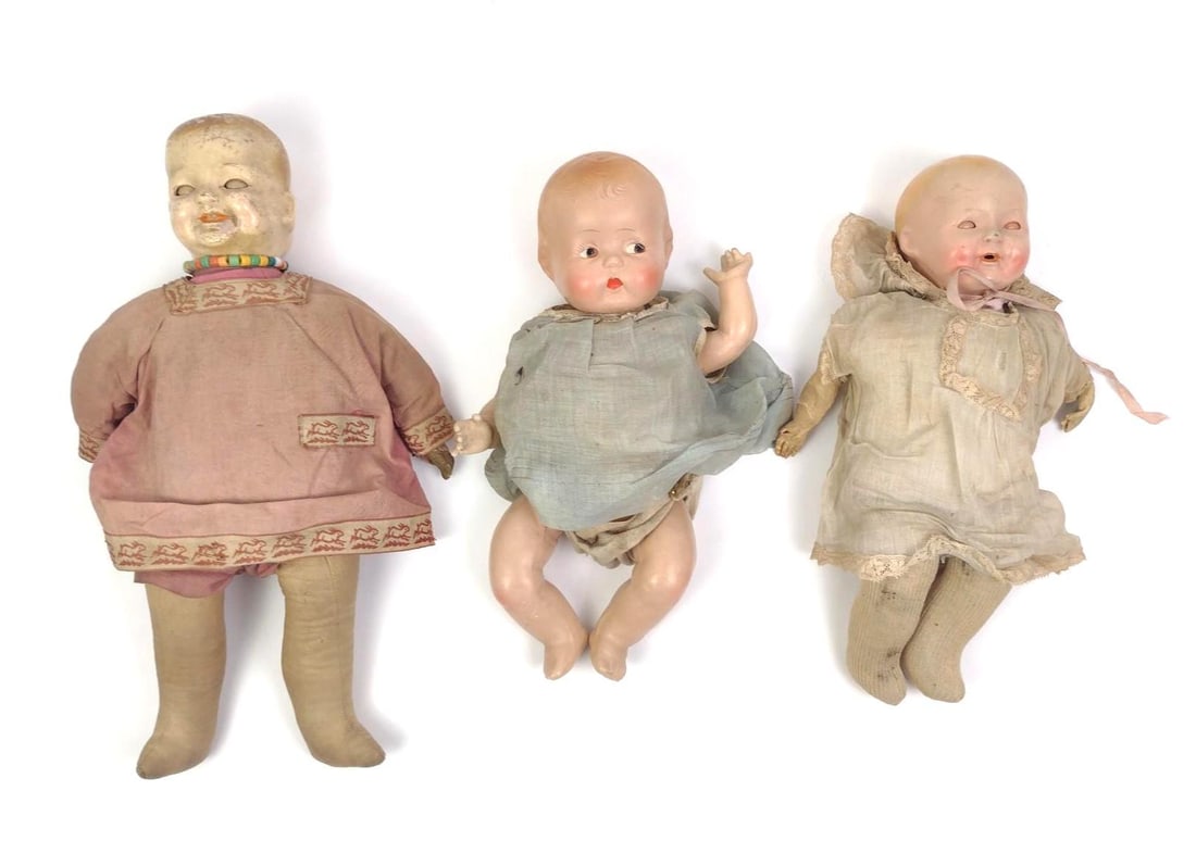 3 Antique Dolls incl Double Face (1 of 8)