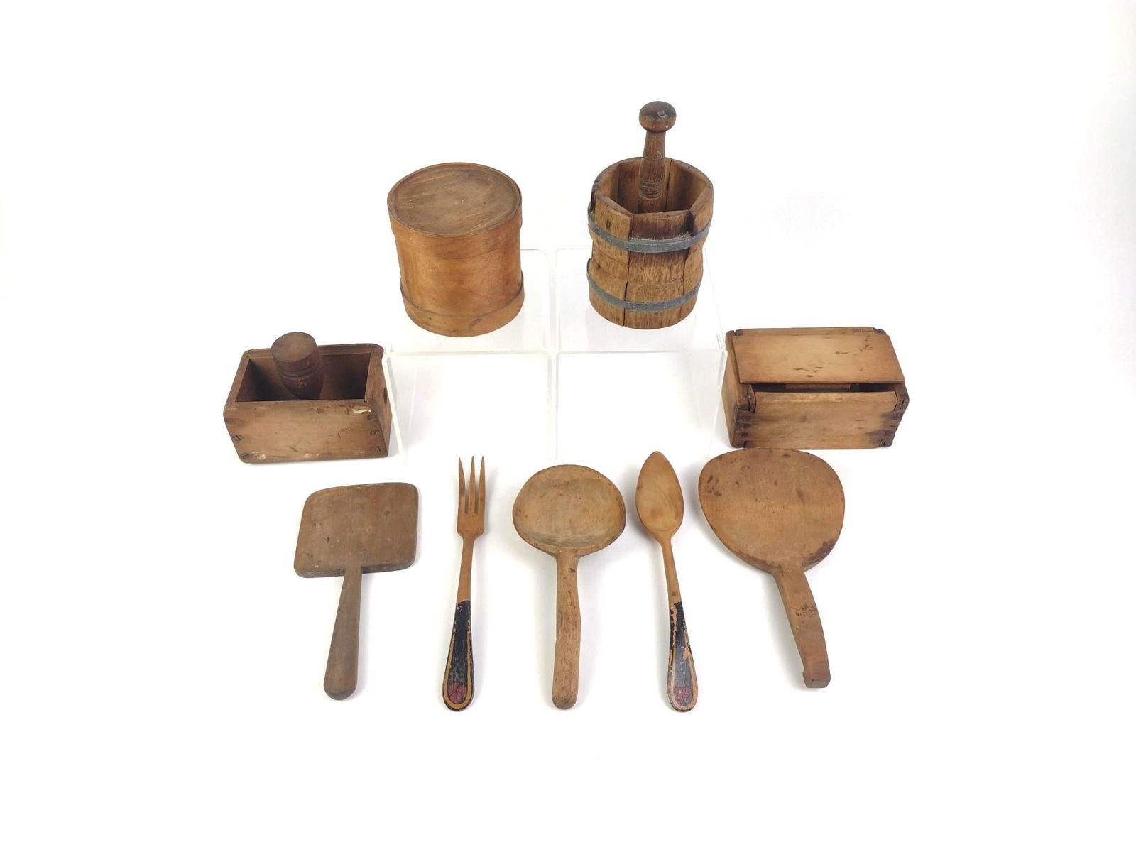 9 Antique Wood Kitchen Implements (1 of 4)