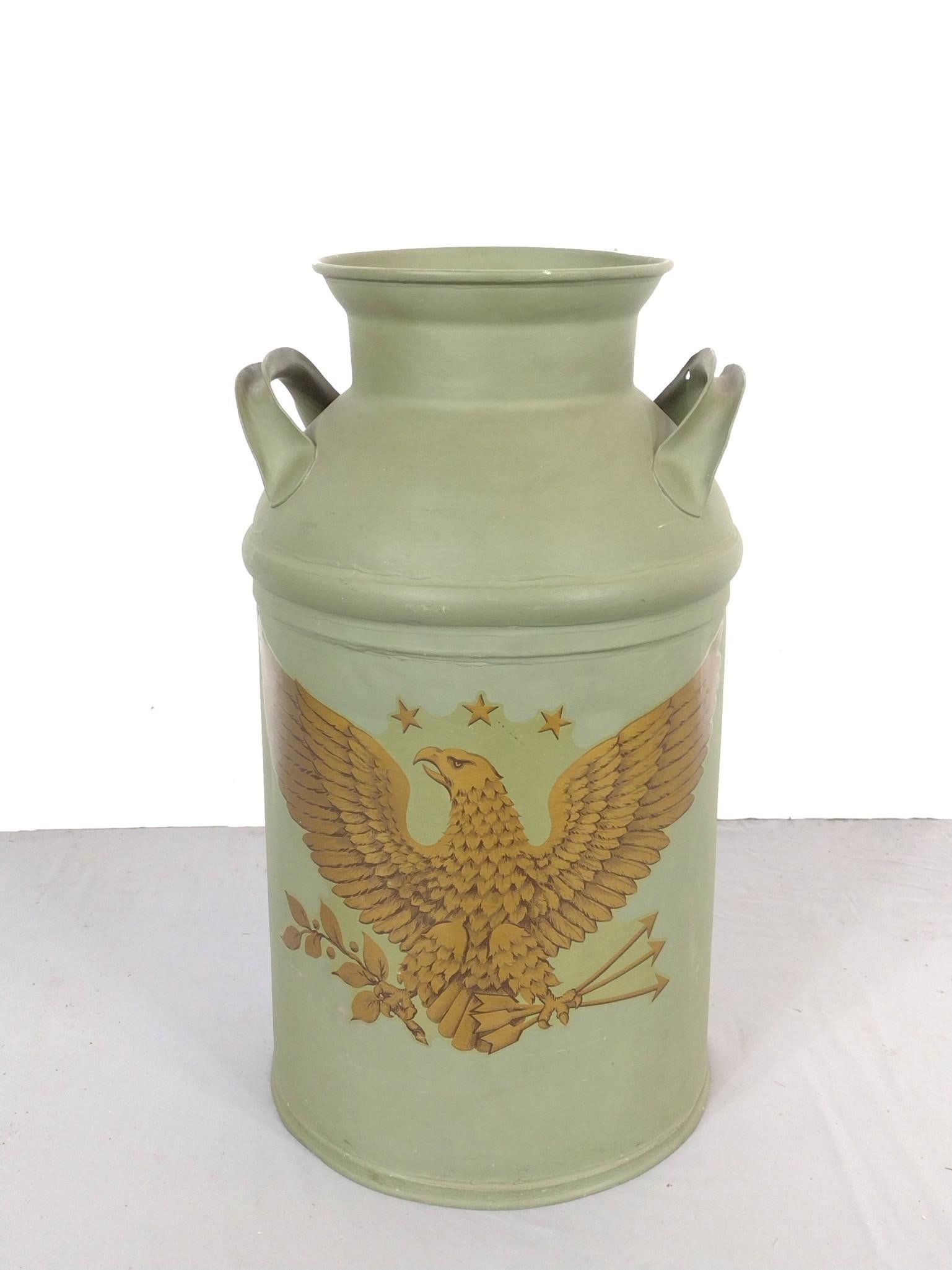 Painted Milk Can With Eagle (1 of 5)
