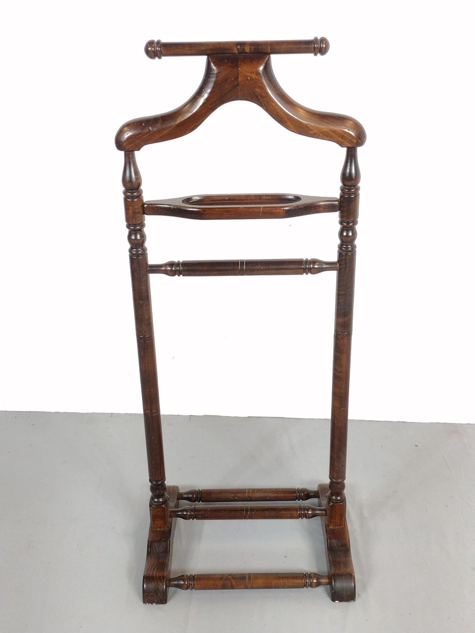 Gentleman's Butler: 17" wide X 14" deep X 48" high. Has some scratches. MG.
