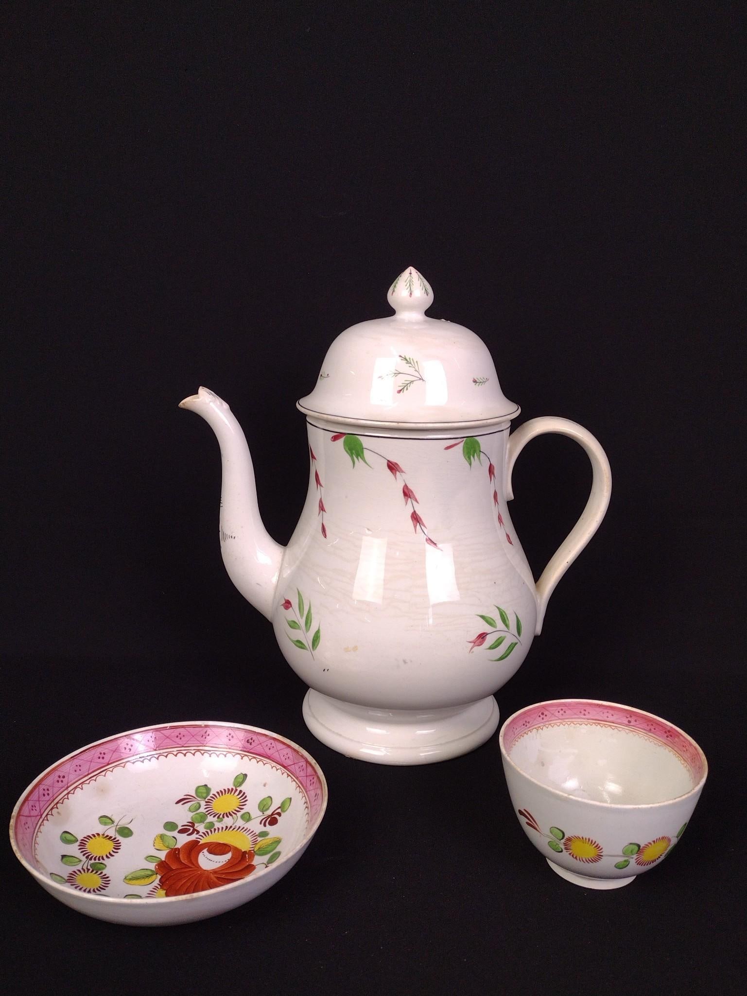 3 Pcs Hand Painted Soft Paste Ceramics (1 of 3)