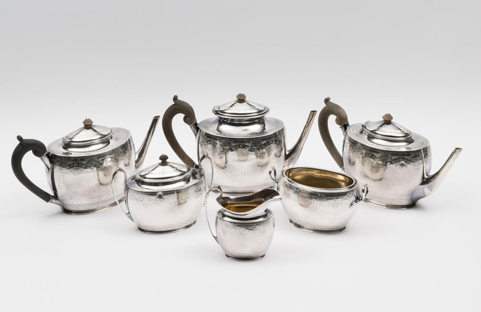 J. E. Caldwell & Co. 6 Pc Sterling Silver Coffee & Tea Service (1 of 8)