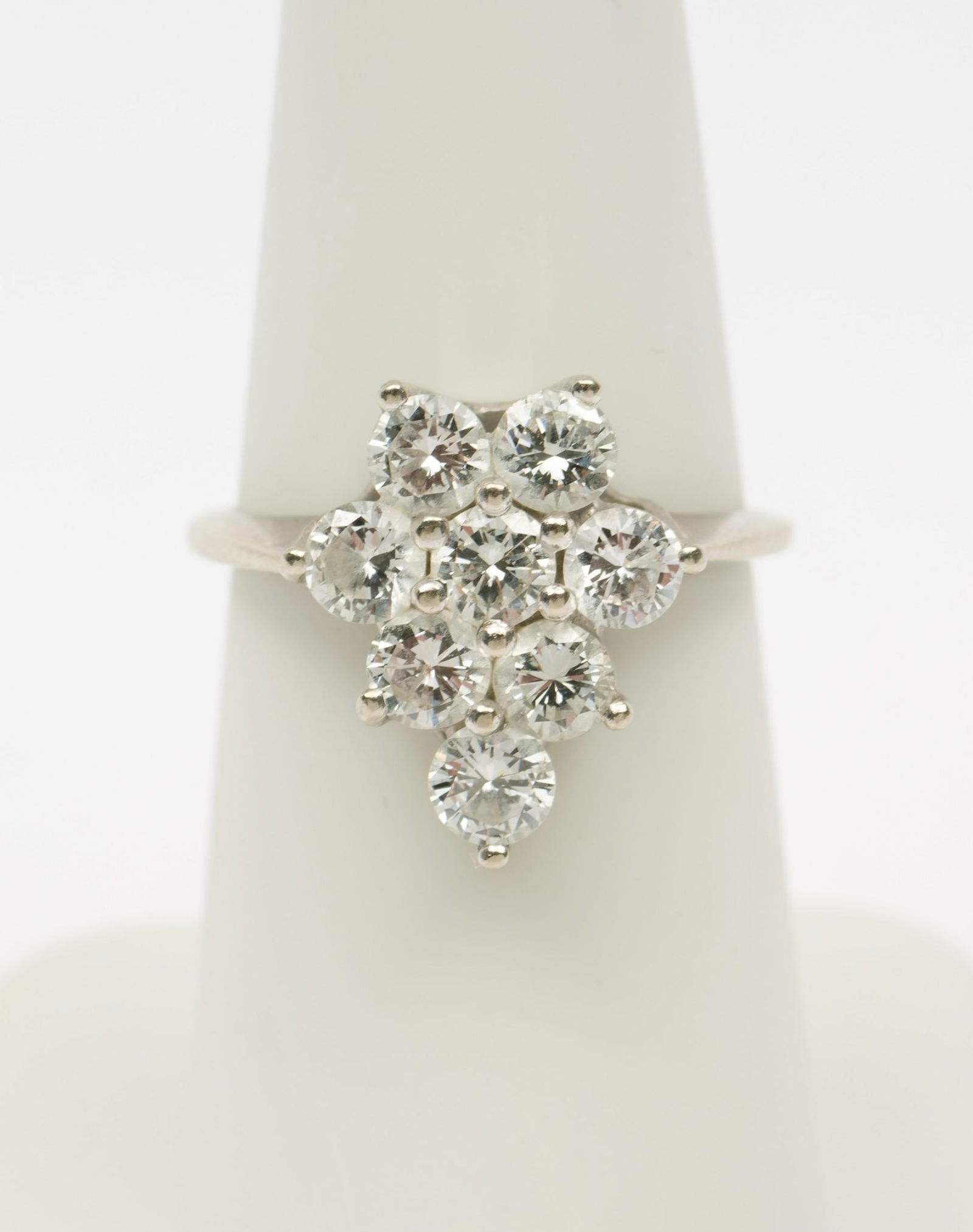 14K White Gold & 1.52 CTW Diamond Cluster Ring (1 of 4)