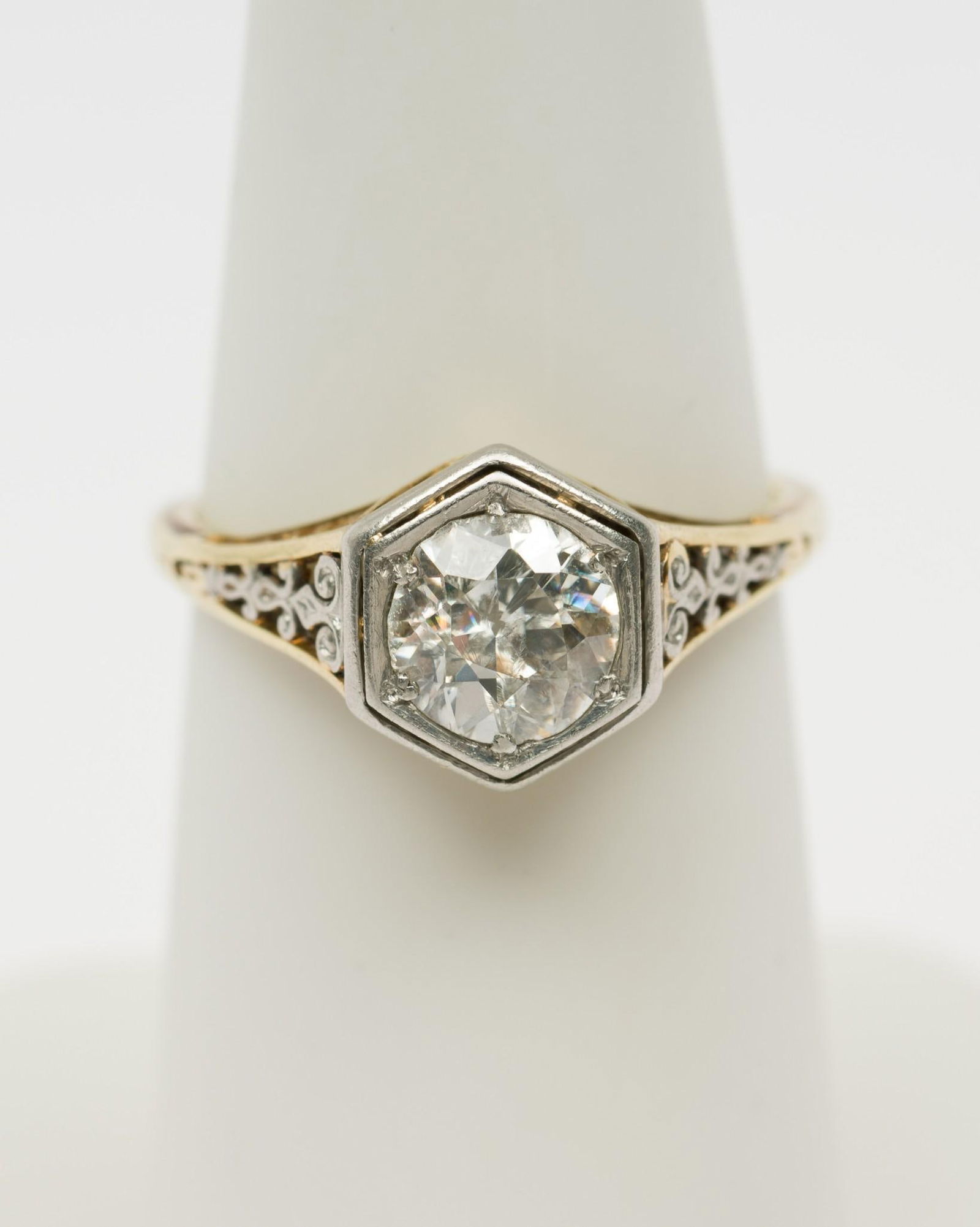 Antique 14K Gold & 1.12 Ct Diamond Ring (1 of 5)