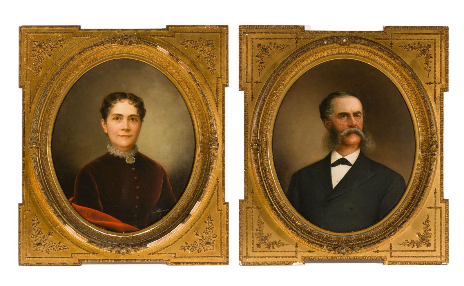 Pair of Portraits Nicola Marschall 1829 - 1917 Oil on Canvas Paintings (1 of 13)