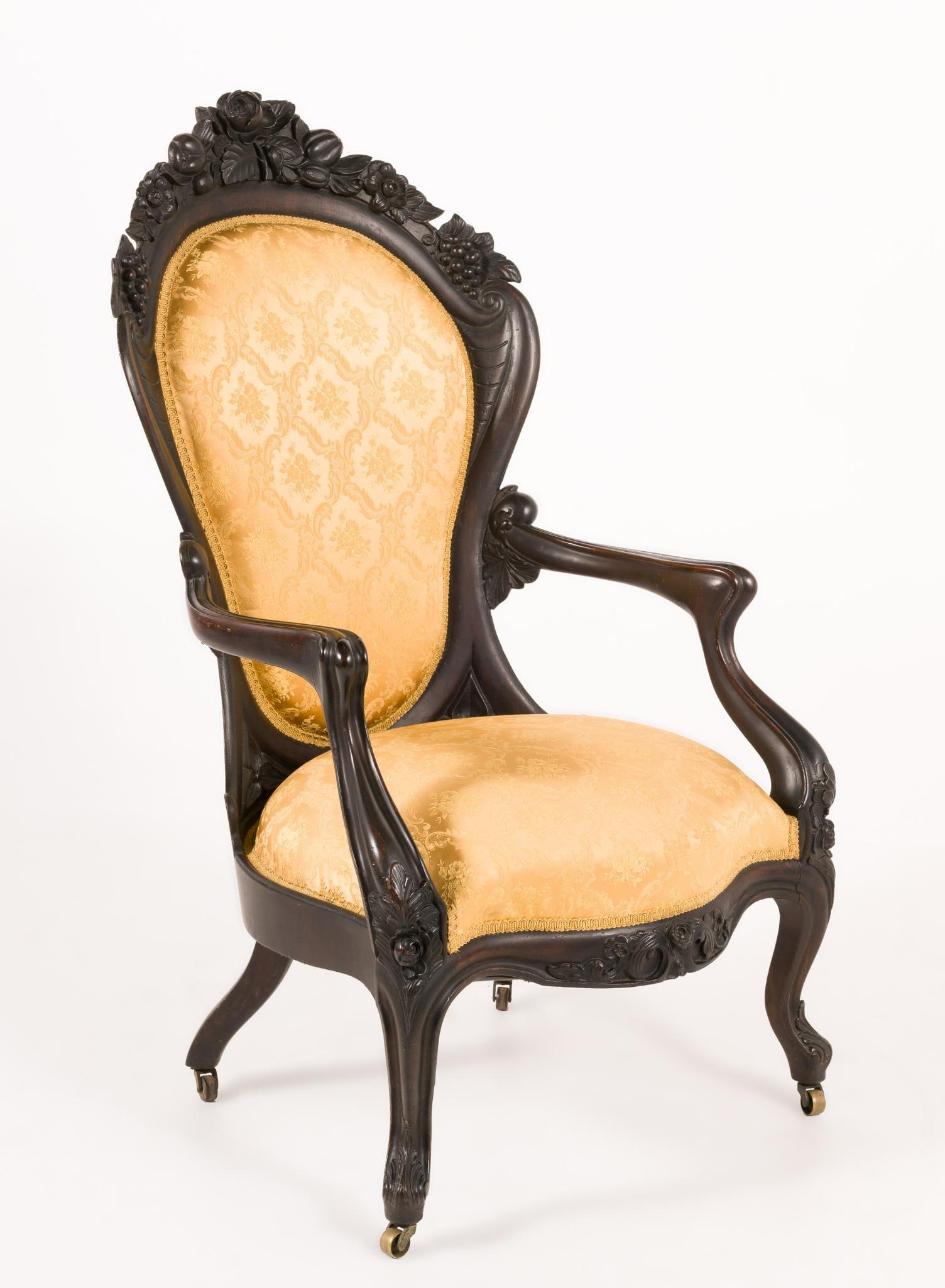 John Henry Belter Rosalie with Grapes Pattern Victorian Armchair (1 of 8)