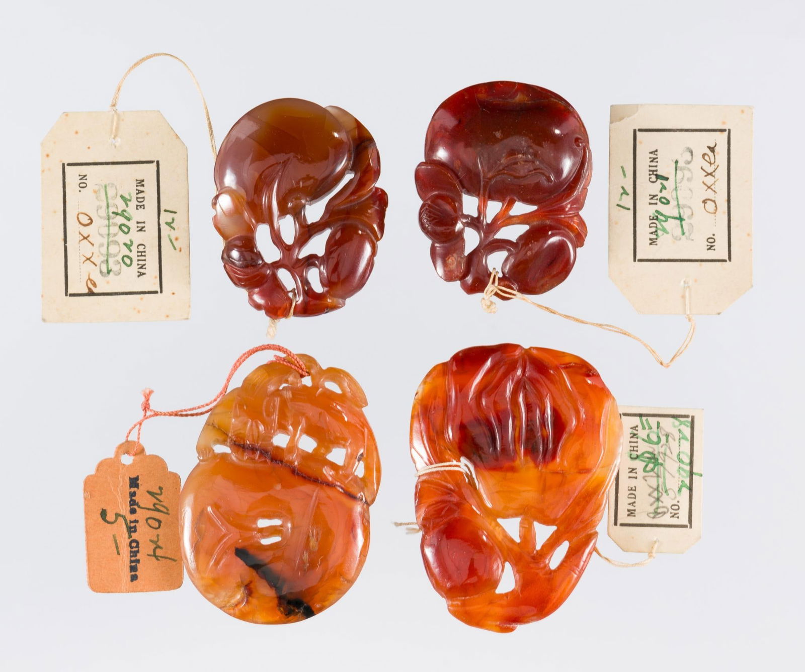 4 Qing Dynasty (1636-1912) Carved Quartz Pendants (1 of 5)