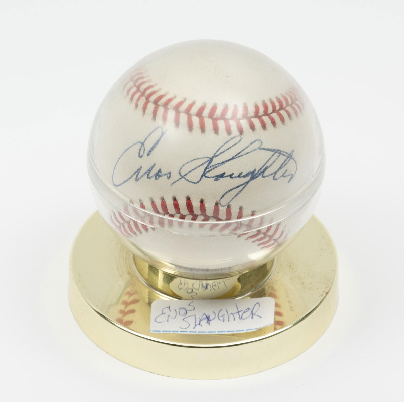 Enos Slaughter Autographed Baseballs - All H.O.F. ERS And Deceased (1 of 2)