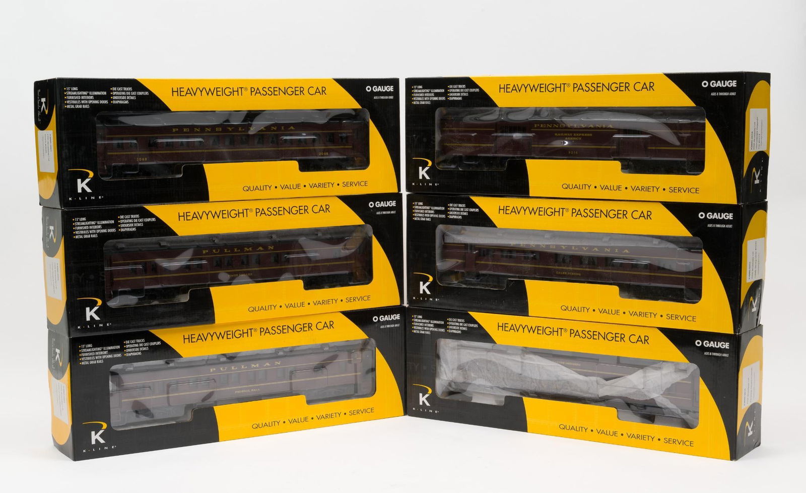 6 Pieces of K-Line O-Gauge Pennsylvania Broadway Limited Passenger Cars (1 of 2)