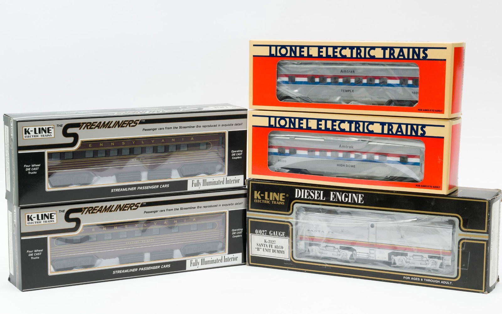 5 Pieces of K-Line O-Gauge Passenger Cars Incl Amtrak and Pennsylvania (1 of 2)