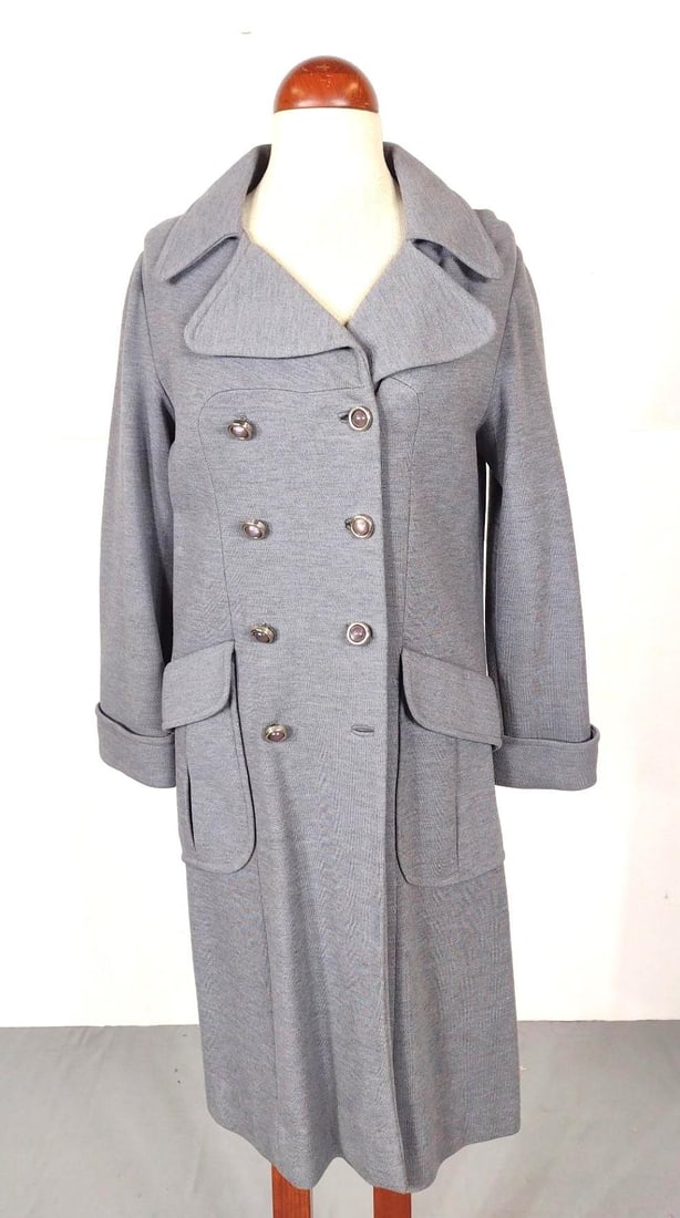 Belgian Couture Imports Women's Pea Coat: 100% Wool. 18" shoulder width x 43-1/2" total length. LR