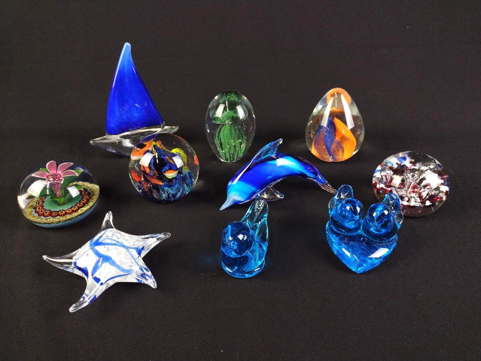 10 Art Glass Paperweights incl Dynasty Glass (1 of 5)