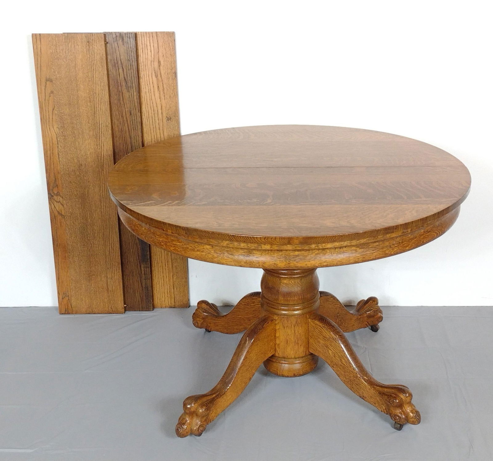Oak Claw Foot Dining Table With 3 Leaves (1 of 5)