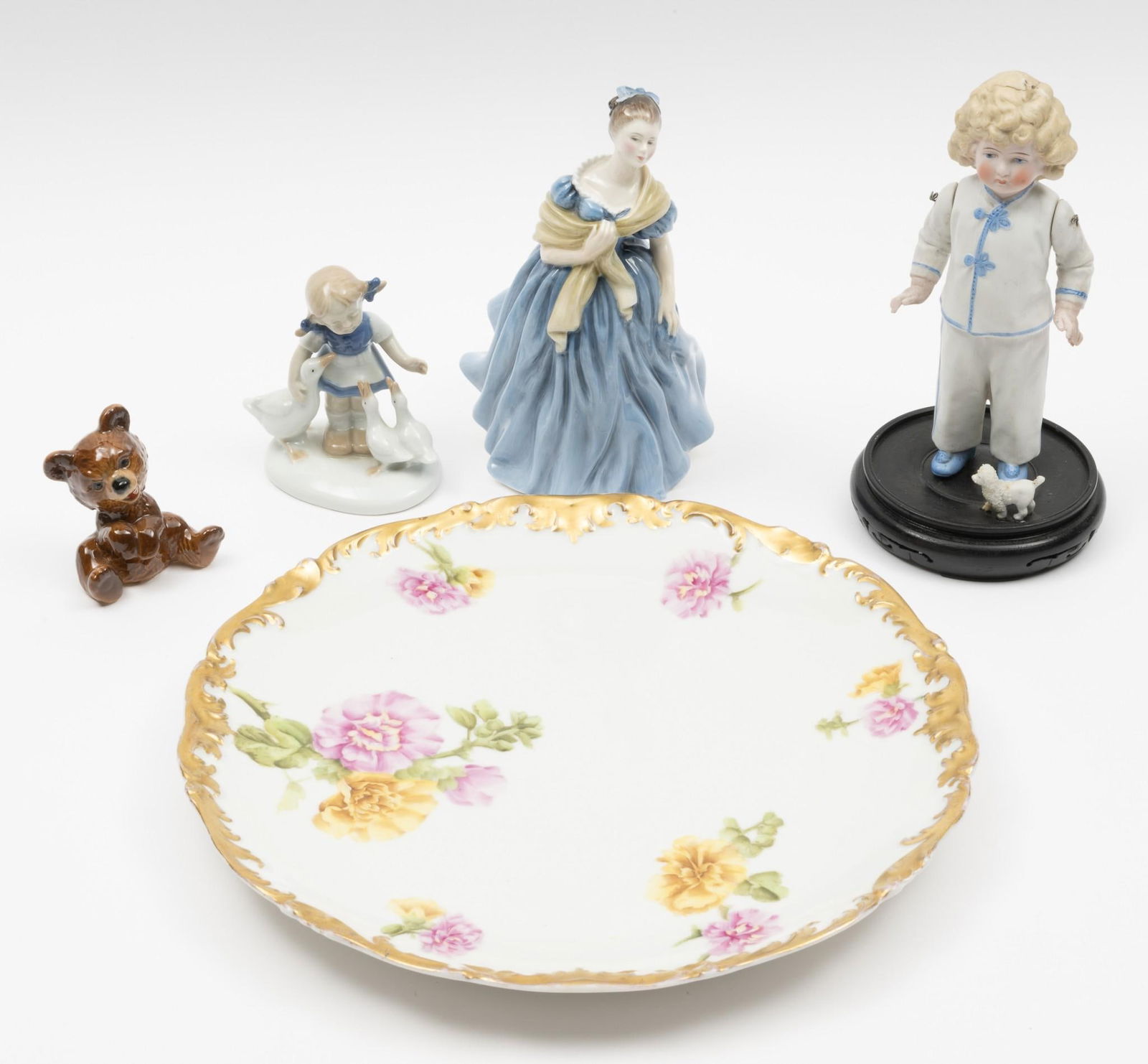 4 Pcs incl Limoges Charger and Royal Doulton Figurine (1 of 5)