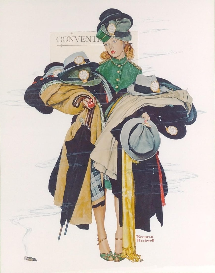 Norman Rockwell "Coat Check Girl" Print (1 of 4)