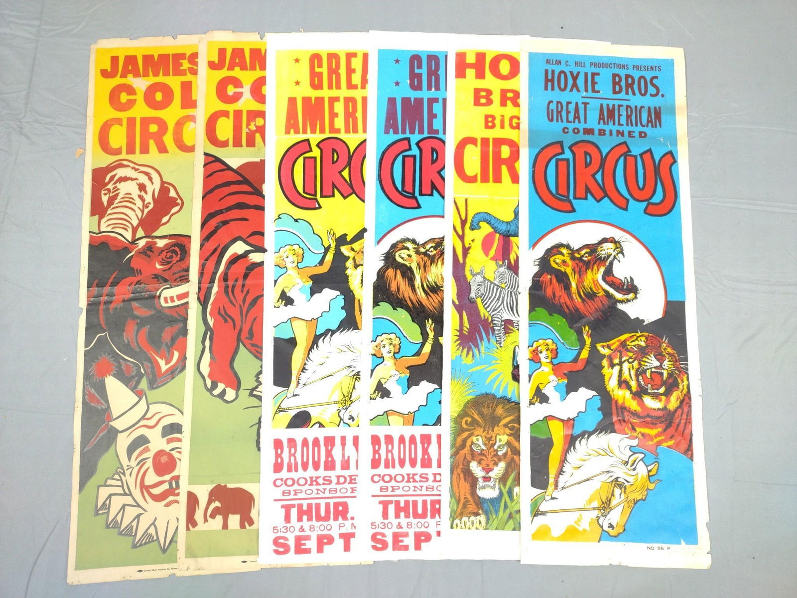 6 Circus Posters incl Hoxie Bros Big Top Circus (1 of 11)