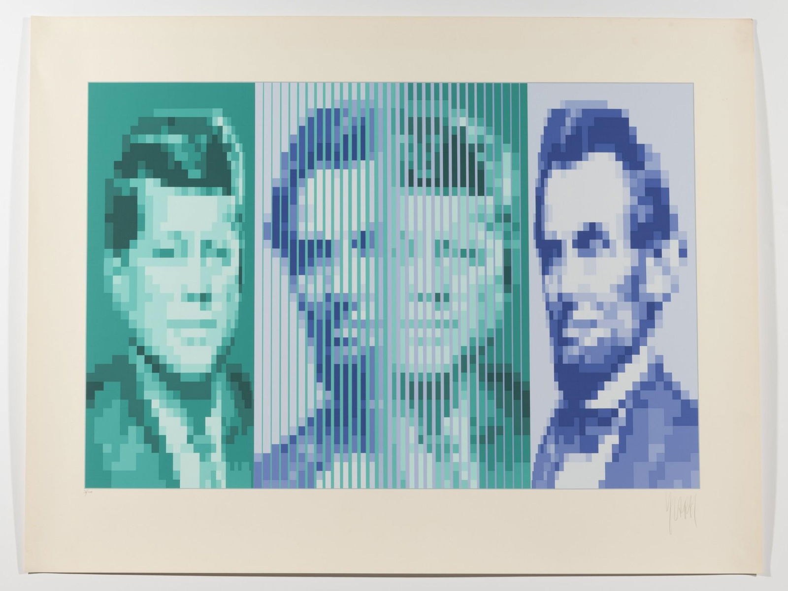 Jean-Pierre Yvaral Color Serigraph "John F. Kennedy & Abraham Lincoln" (1 of 4)
