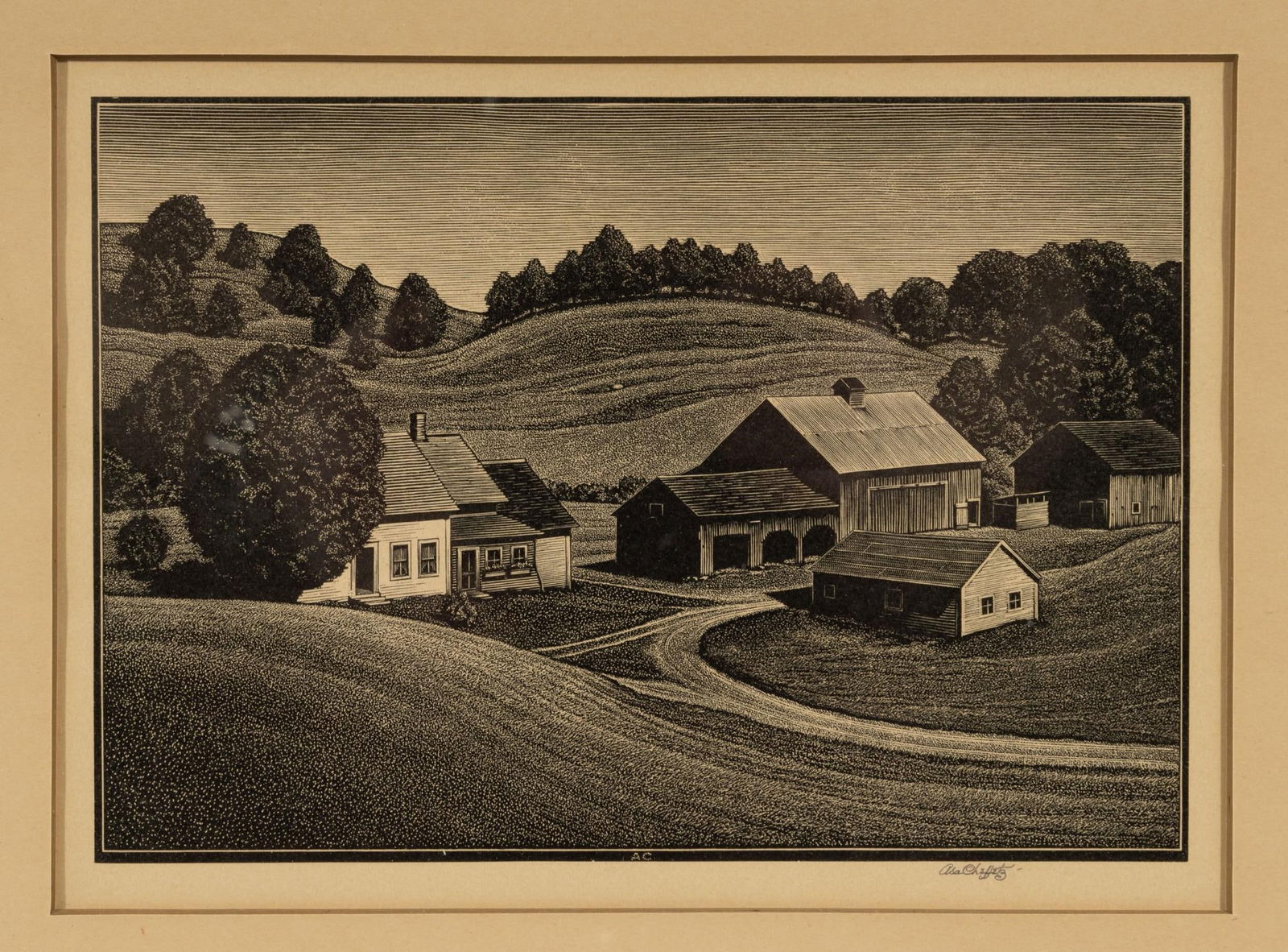 Asa Cheffetz Wood Engraving "Summer Sabbath" (1 of 5)