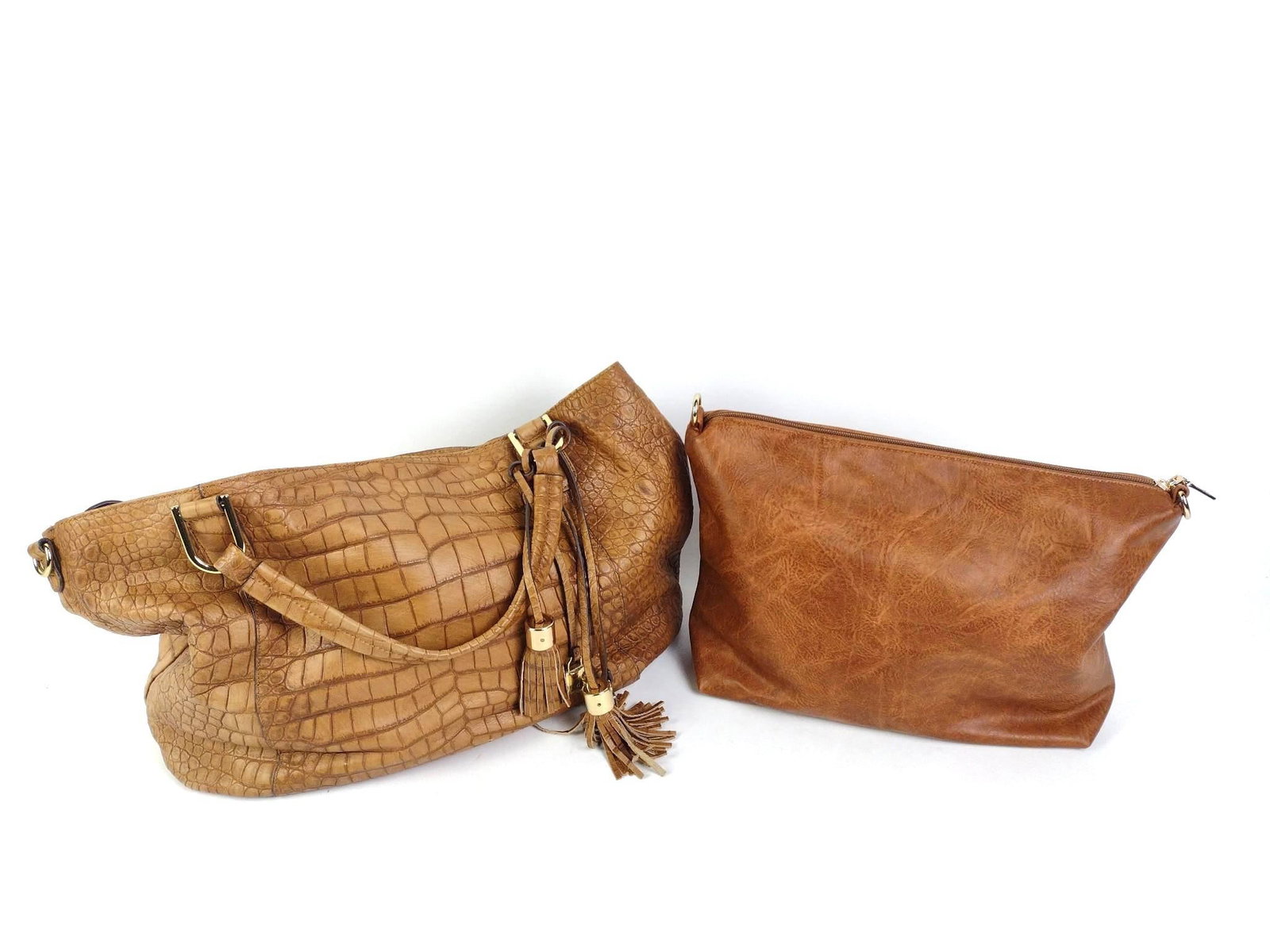 2 Designer Handbags: Jen & Co. 9" high x 14-1/2" wide x 5" deep. G.I.L.L. 11" high x 16" wide x 6" deep. EK