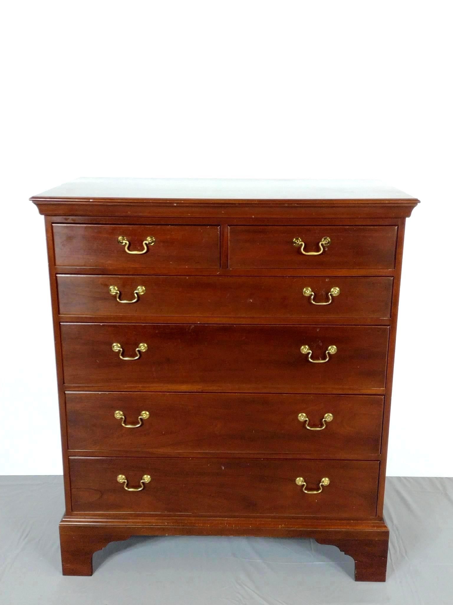 Kittinger 2 Over 4 Drawer Chest of Drawers: 40" wide X 20" deep X 46-1/2" high. Has some light scratches. MG.