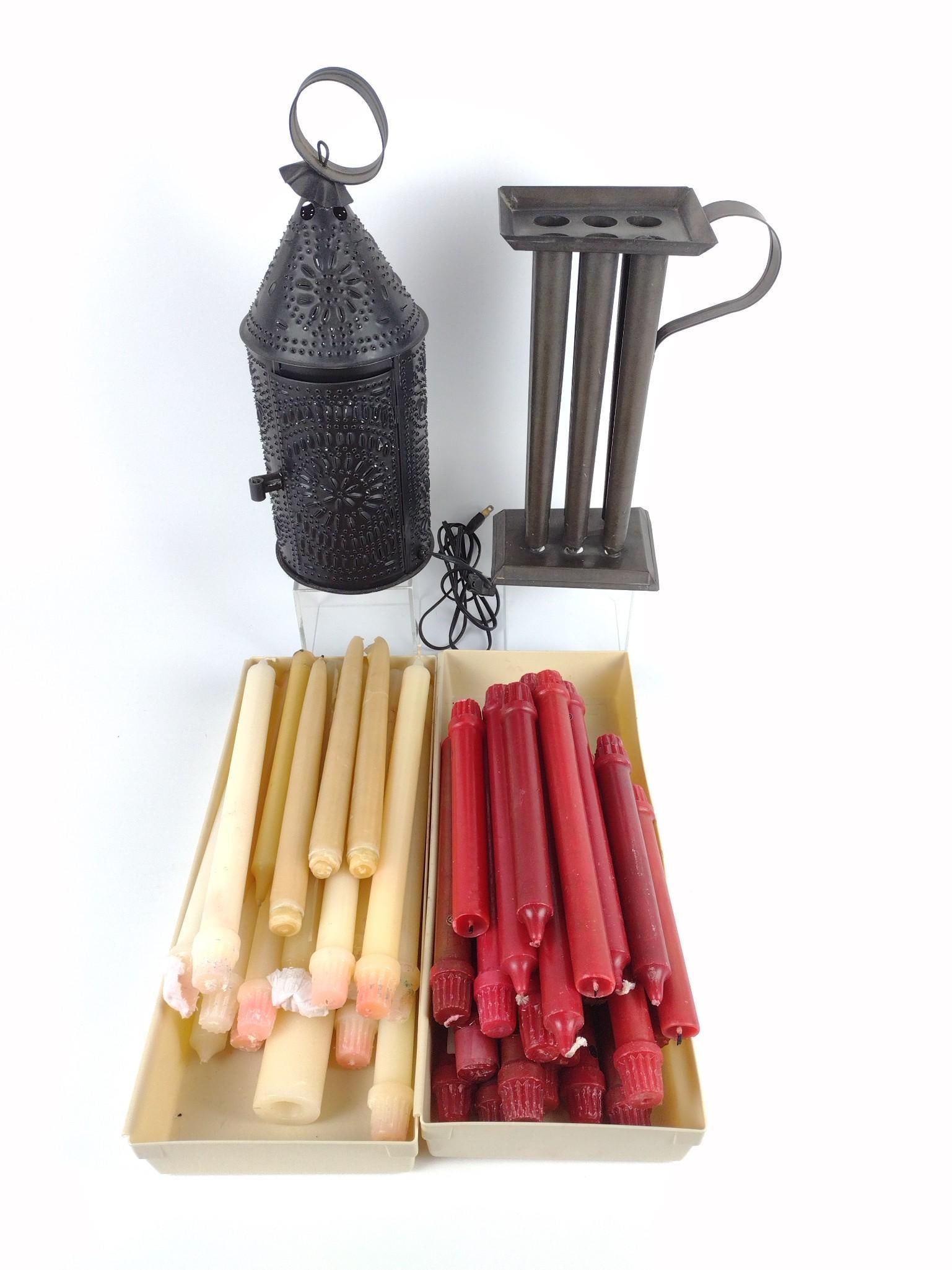 Punch Tin Candle Holder, Candle Mold and Williamsburg Tapers (1 of 6)