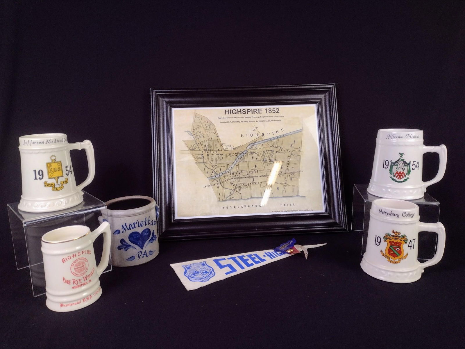 7 Pcs Local Ephemera incl Highspire Map and Tankards (1 of 5)