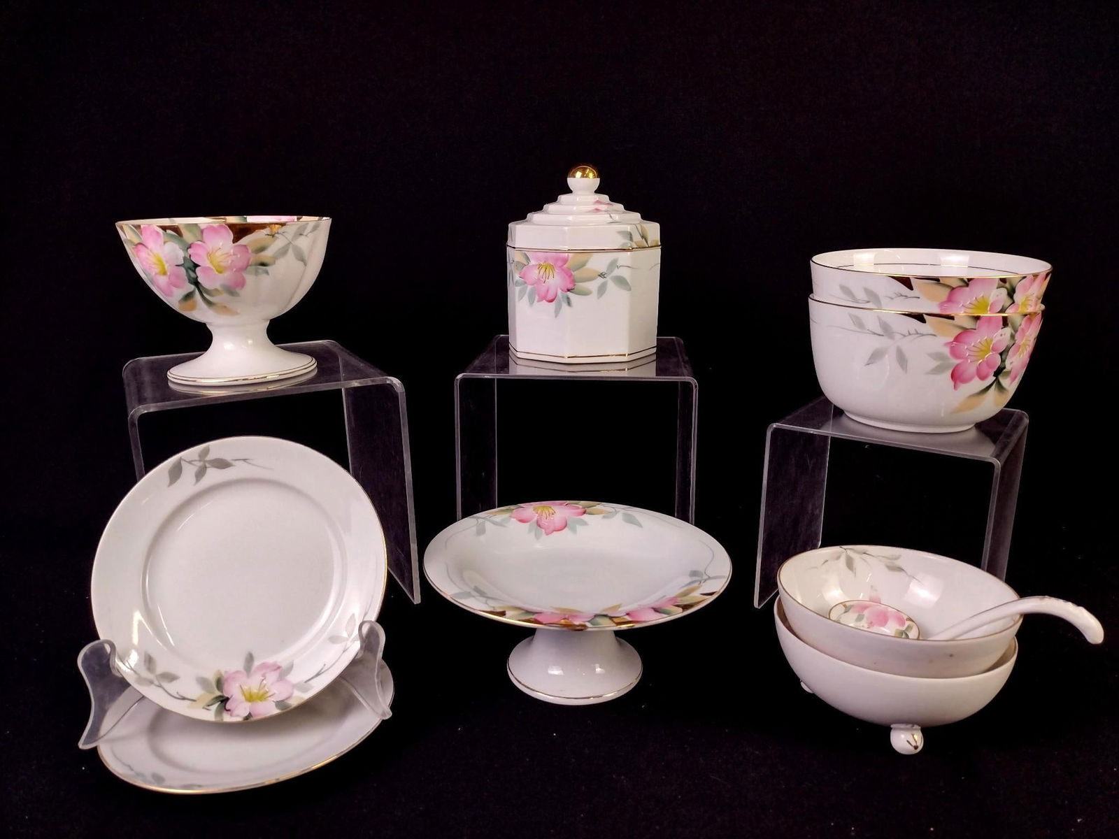 10 Pcs Noritake Azalea incl Tobacco Jar (1 of 4)