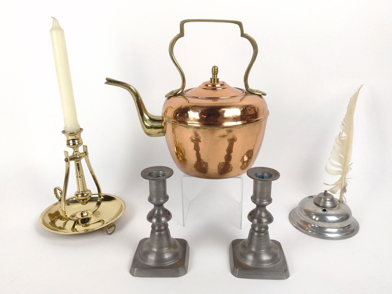 5 Pcs Metalware incl Inkwell (1 of 8)
