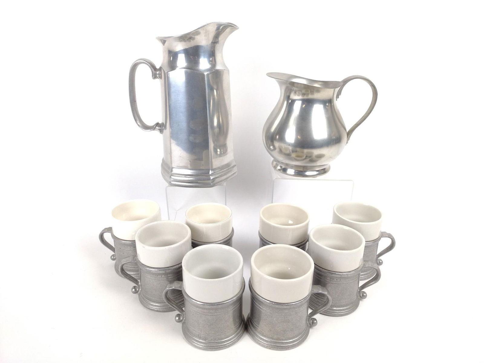 10 Pcs Pewter: Includes Royal Holland and Wilton. 3-3/4" - 11" high.