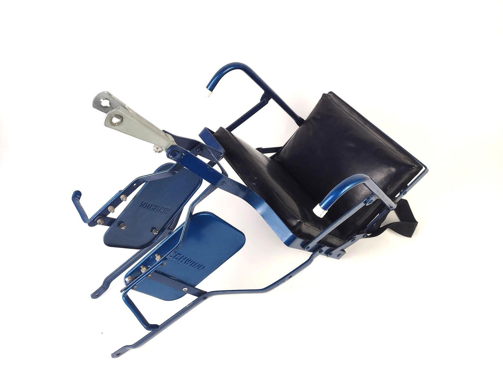 Schwinn Childs Seat Bike Attachment: Made in Japan. 12" wide X 19-1/2" deep X 24" high. Minor paint losses and rusting.