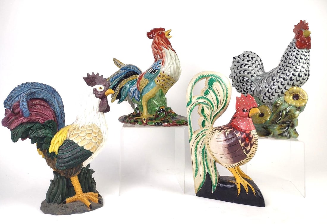 4 Rooster Figurines (1 of 5)