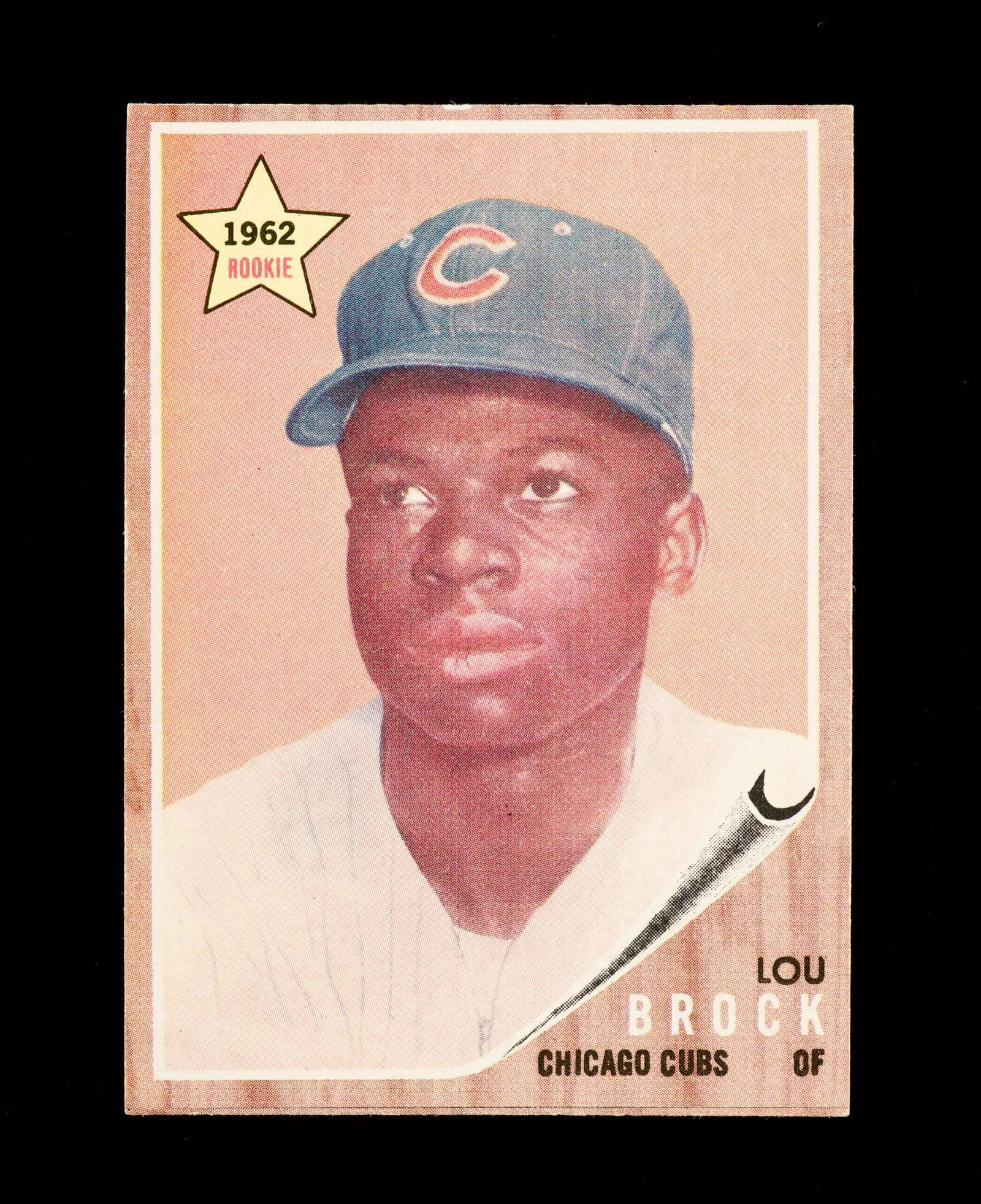 1962 Lou Brock Rookie S.P. Topps Baseball Card (1 of 2)