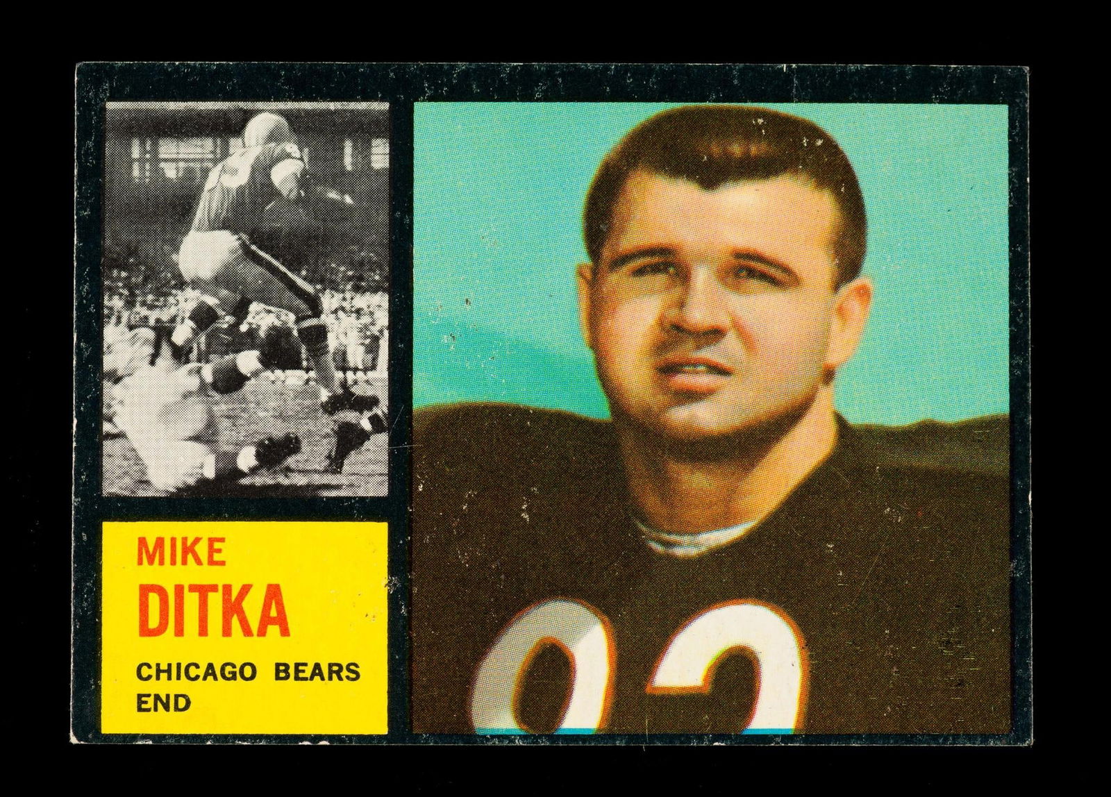 1962 Mike Ditka Rookie Topps Football Card (1 of 2)