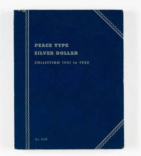 Partial Peace Silver Dollar Book: 11 Peace Dollar coins some AU/BU.