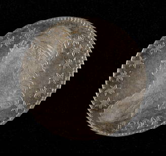 1822 Over 1 Capped Bust Half Dollar Silver: 1822/1 Capped Bust Half in nice condition with toning