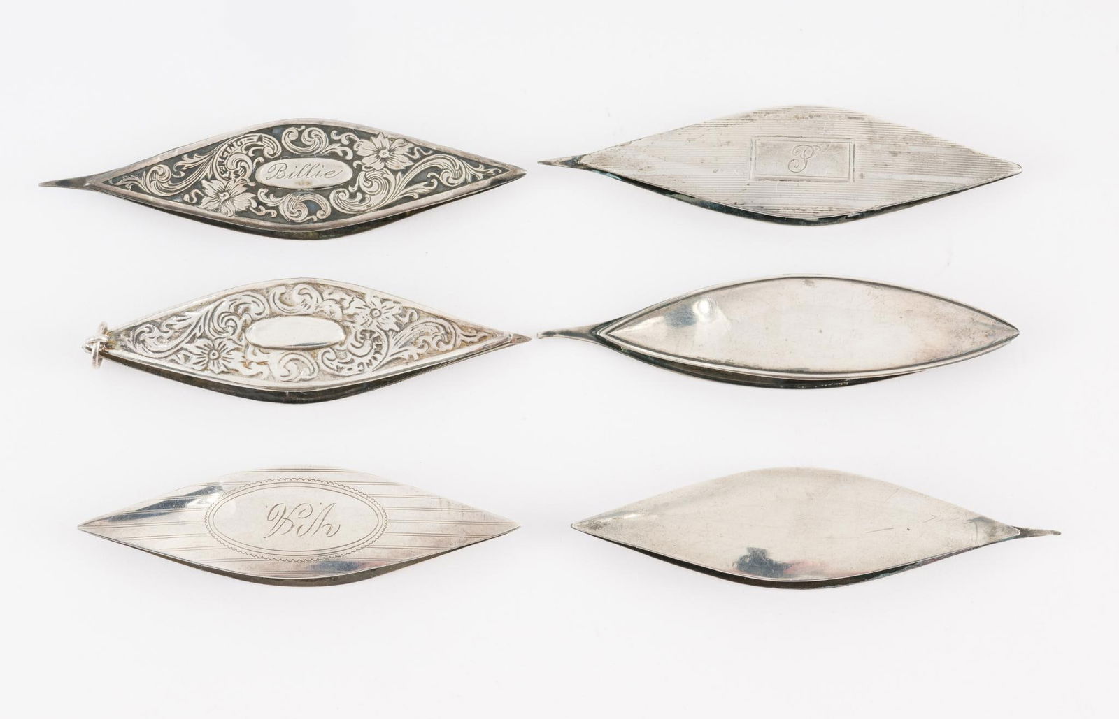 6 Victorian Sterling Tatting Shuttles (1 of 2)