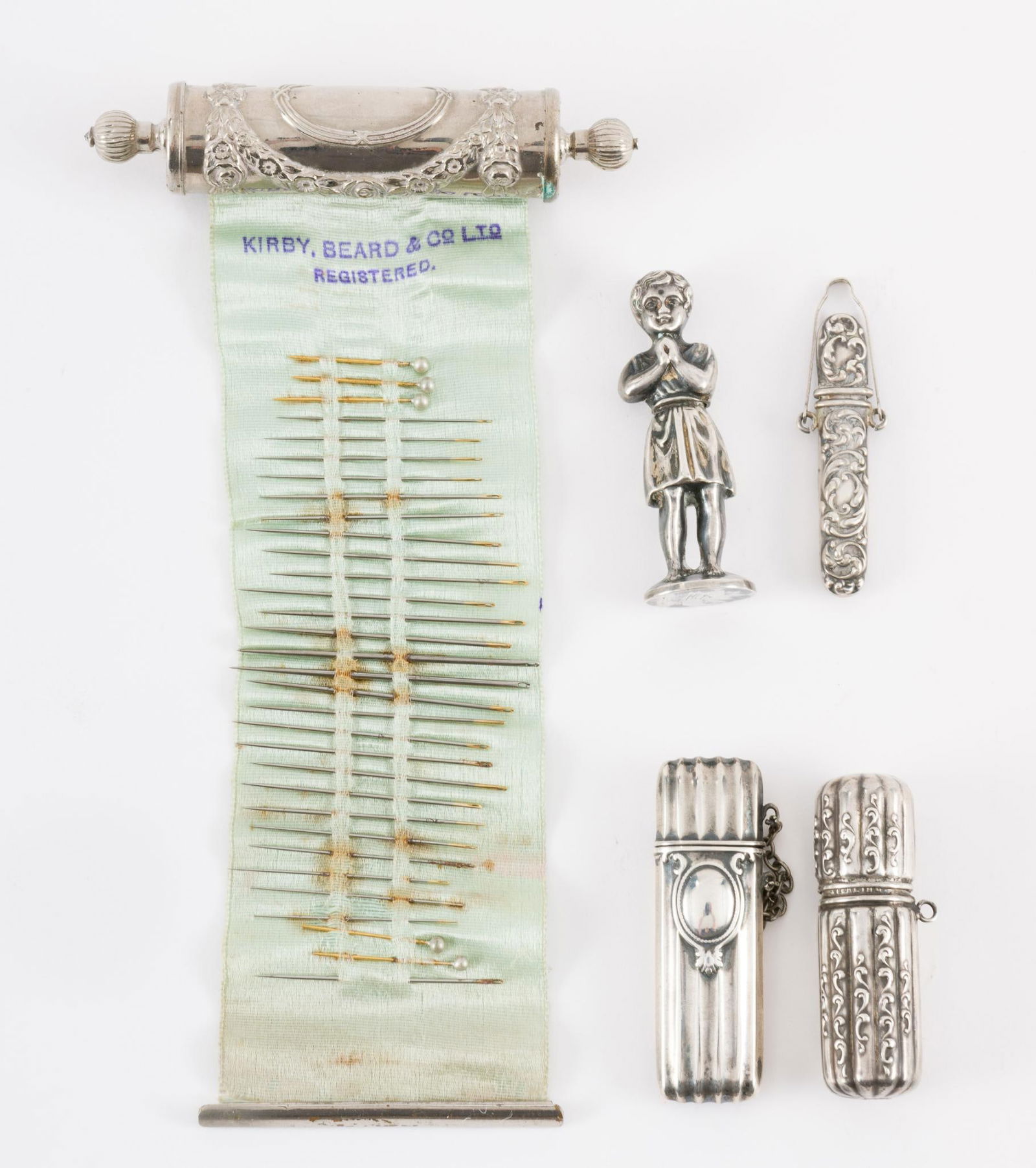 5 Antique Sterling Needle Cases (1 of 4)