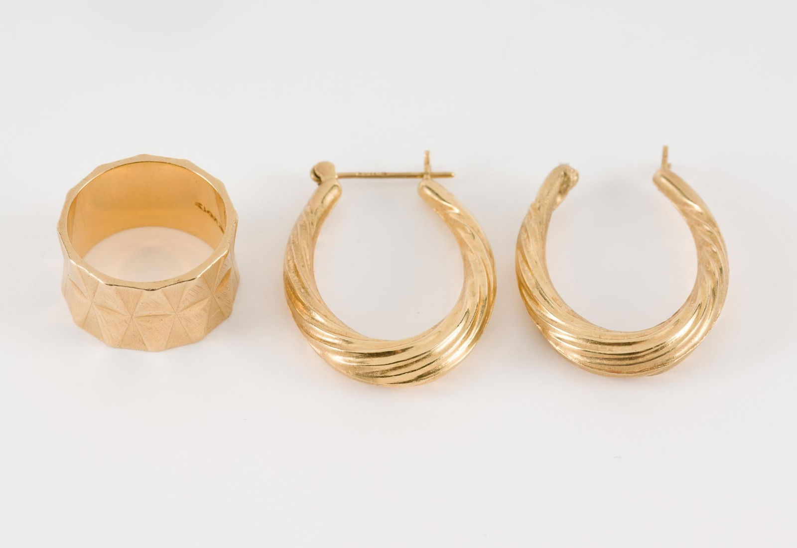 14K Gold Band & Earrings (1 of 3)