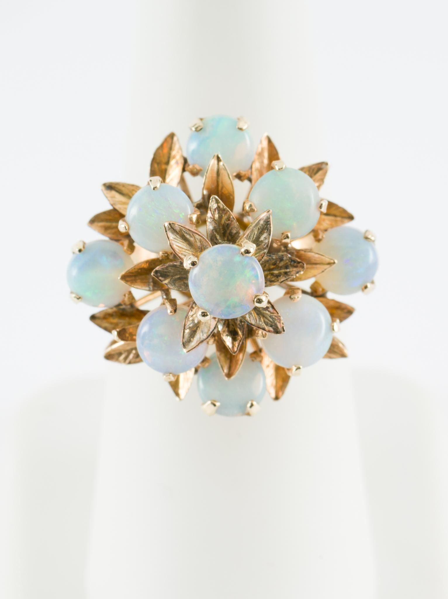 14K Gold & Opal Flower Ring (1 of 5)
