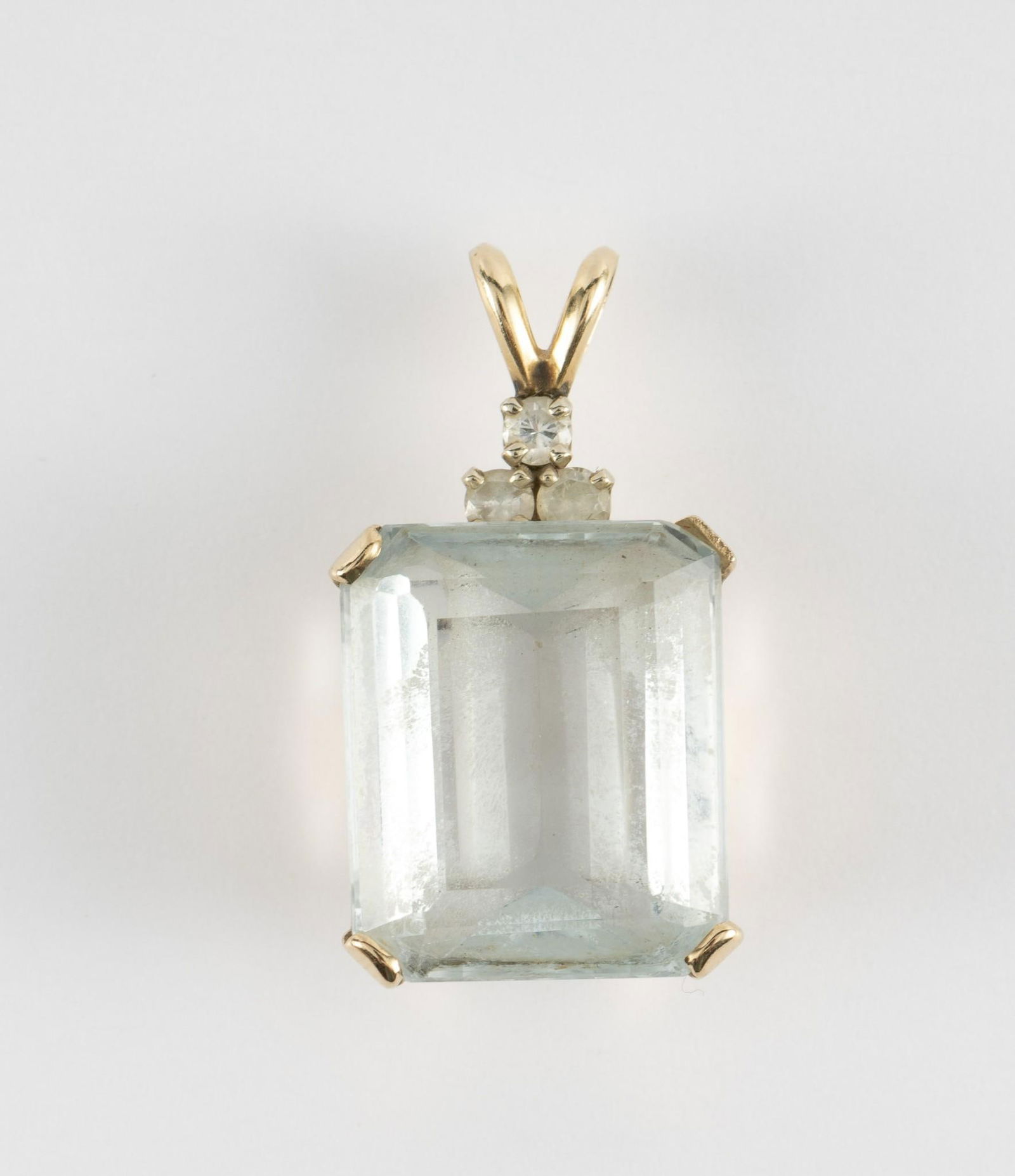 14K Gold, Blue Topaz & Diamond Pendant (1 of 3)