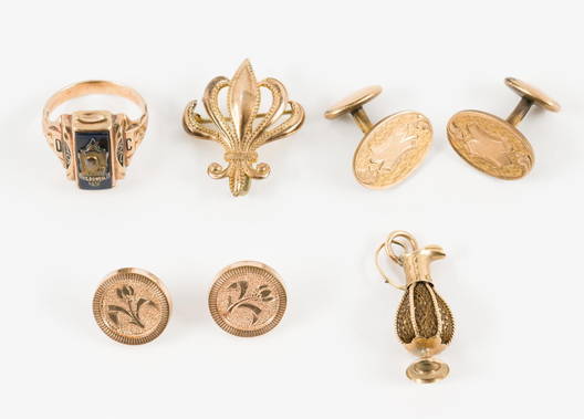 Gold Cufflinks, Tie Pins & Tie Clips