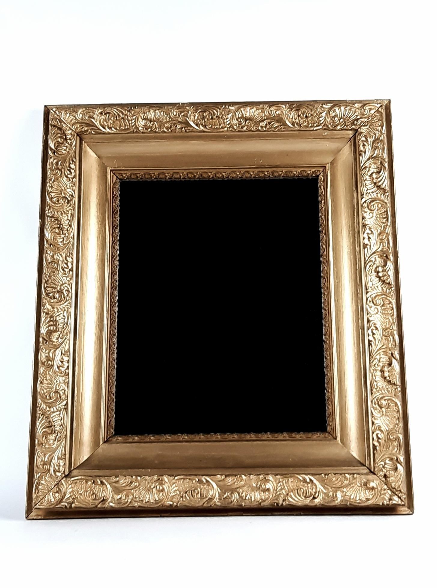 Gilt Frame Wall Mirror: Overall with frame: 31-1/2" high x 27" wide. LR