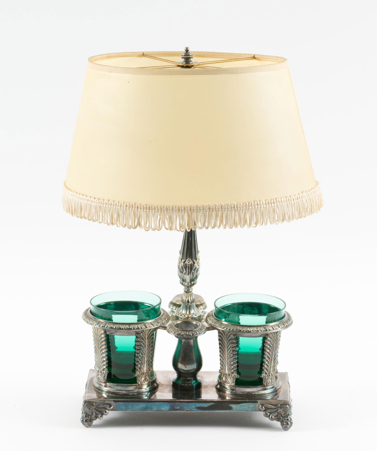 Antique Silverplate Salt Dish Lamp (1 of 6)