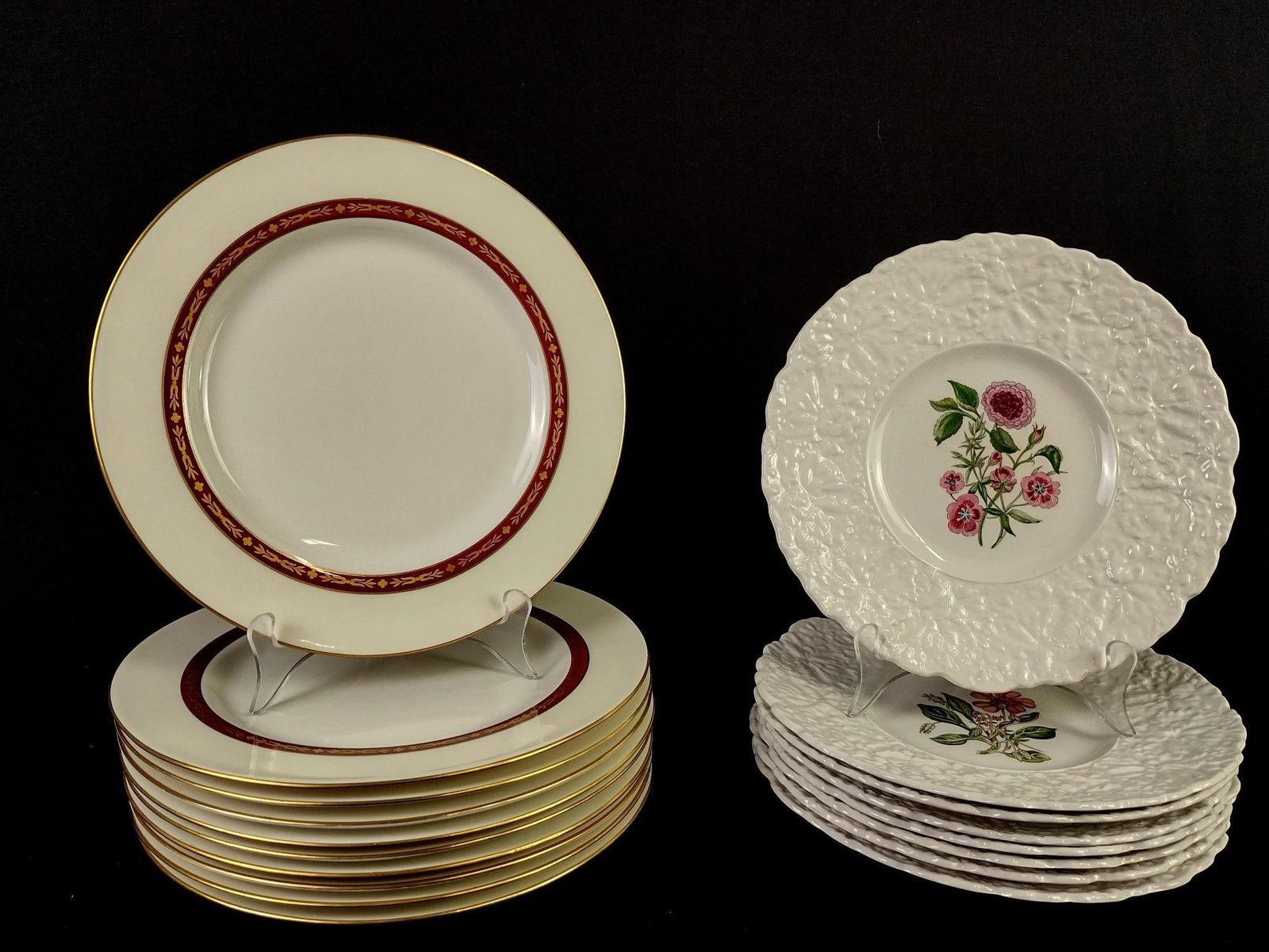 8 Royal Doulton Floral Plates & 10 Haviland Plates (1 of 5)