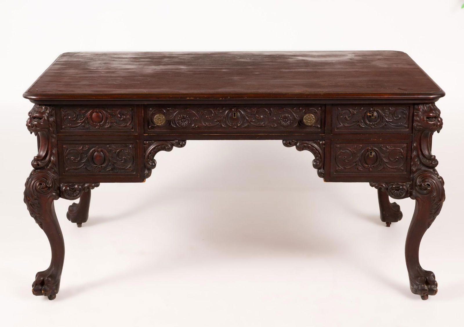 Victorian Library Table attributed to George Henkels (1 of 10)