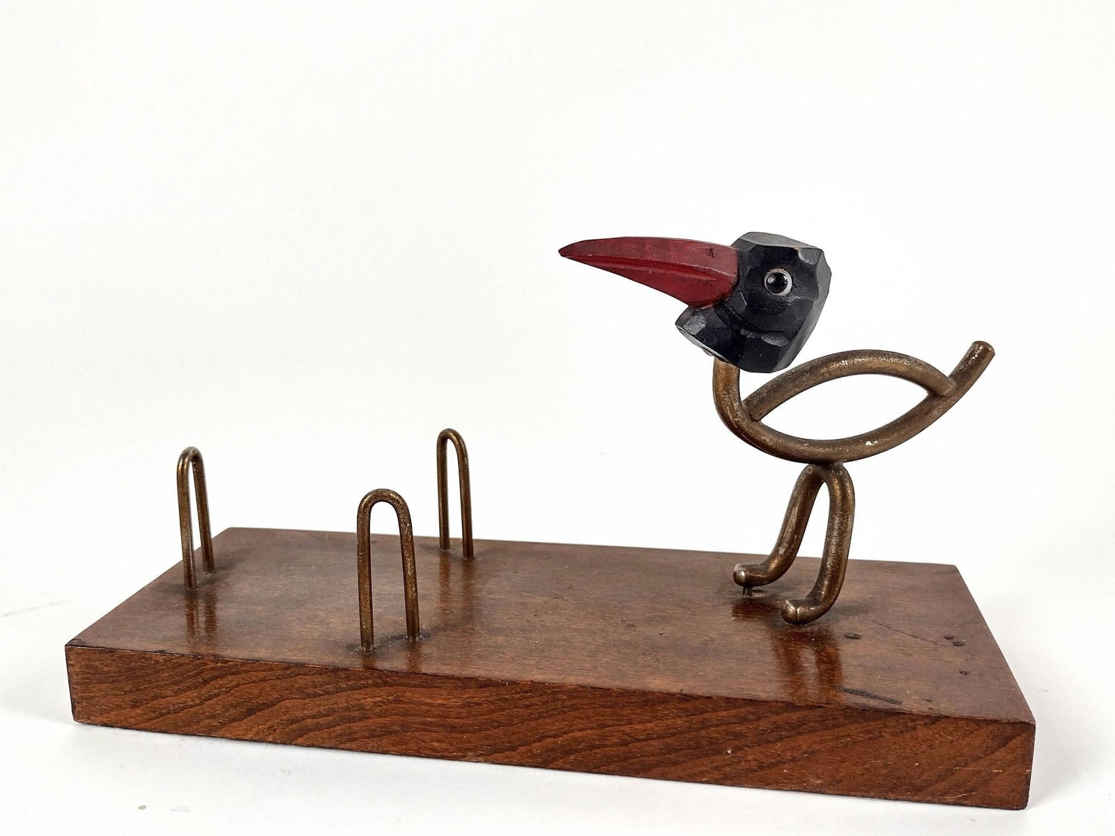 Art Deco Bird Coaster Stand: Unsigned. Overall 8-1/2" wide x 4-1/2" deep. LR