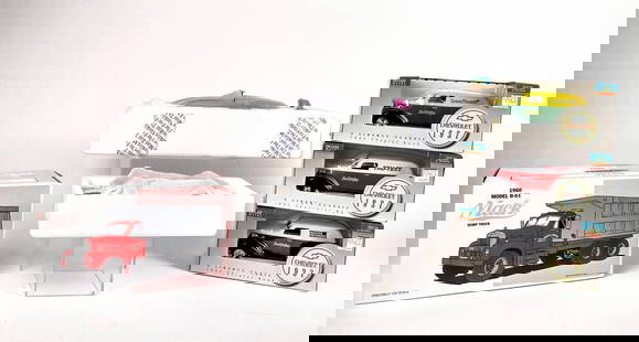 6 Die Cast Cars inc Franklin Mint: Also includes Mack and Liberty True Value. All appear to be new in box.